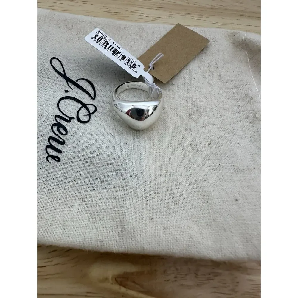 NWT‎ J Crew Silver Sculpted Orb Mirror Ring Silver Size 6 BB495